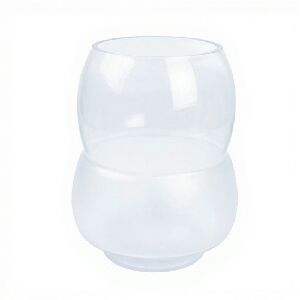 VASO EM VIDRO INCOLOR COM DETALHES FOSCO