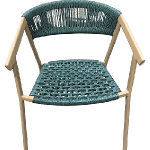 POLTRONA DUDA CORDA NAUTICA TRAMA ABERTA ALUMINIO FENDI CORDA VERDE OLIVA