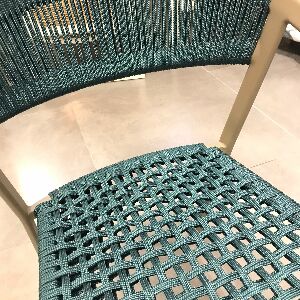 POLTRONA DUDA CORDA NAUTICA TRAMA ABERTA ALUMINIO FENDI CORDA VERDE OLIVA