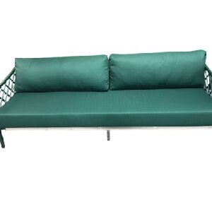 SOFA GENOVA 2,20M NAUTICA TRAMA OURO, ALUMINIO E TEC GOLD COR:ALUMINO VERDE