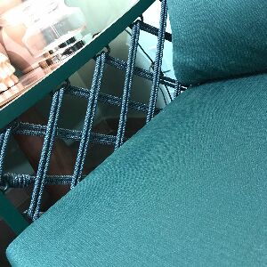 SOFA GENOVA 2,20M NAUTICA TRAMA OURO, ALUMINIO E TEC GOLD COR:ALUMINO VERDE