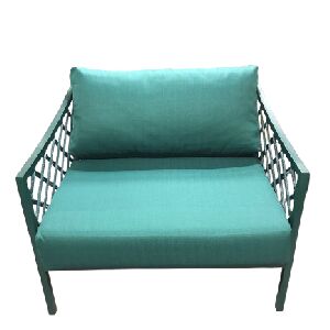 POLTRONA GENOVA CORDA NAUTICA TRAMA OURO,ALUMINO E TEC GOLD COR:ALUMINIO VERDE