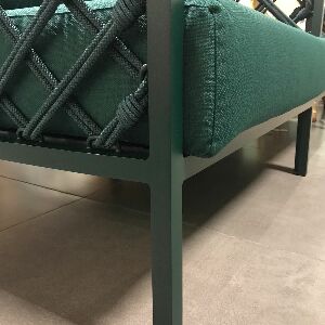 POLTRONA GENOVA CORDA NAUTICA TRAMA OURO,ALUMINO E TEC GOLD COR:ALUMINIO VERDE
