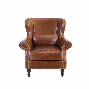 POLTRONA SCHOLAR REF 66356 COURO MARROM