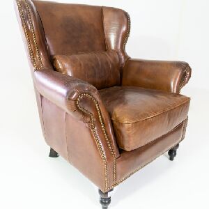 POLTRONA SCHOLAR REF 66356 COURO MARROM