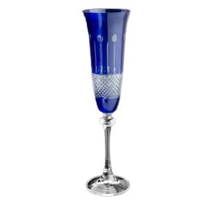 CJ 6 TACAS CRISTAL ECOLOGICO (LIVRE DE CHUMBO) P/CHAMPAGNE ALEXANDRA/ASIO COBALTO 190ml