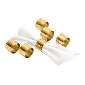 CJ 6 PC ANEIS P/GUARDANAPOS ELEGANCE DOURADO
