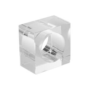 CJ 4 ANEIS P/GUARDANAPOS CRISTAL OPTICO SQUARE