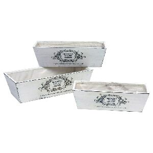 CJ DE CACHEPOTS DE MADEIRA 3 PCS