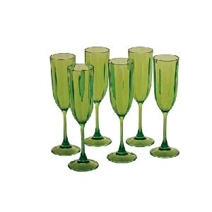 CJ DE TACAS DE ACRILICO VERDE 6 PCS