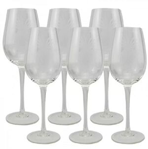 CJ DE TACAS DE VINHO COM DESIGN - 6 PCS - DIA 8 X H 25 CM