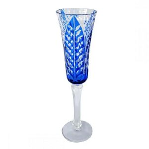 CJ TACAS DE CHAMPAGNE DE VIDRO AZUL 6 PCS