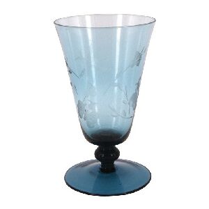 CONJUNTO DE 6 COPOS EM VIDRO AZUL