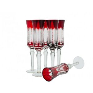 CJ 6 TA&Ccedil;AS CHAMPAGNE VERMELHO 25X6X6CM