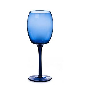 HELGA TACA VINHO VIDRO AZUL 6PC