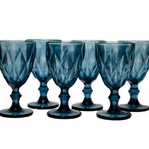 TA&Ccedil;A DE VIDRO LOSANGOS AZUL CONJUNTO 6 PE&Ccedil;AS