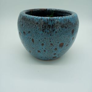 CACHEPOT COCO M&Eacute;DIO AZUL PETR&Oacute;LEO