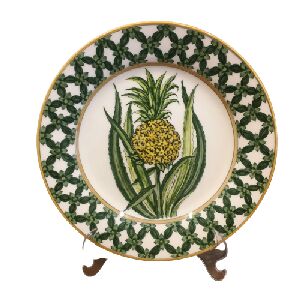 CJ 6 PRATOS DE SOBREMESA CONCAVO ANANAS