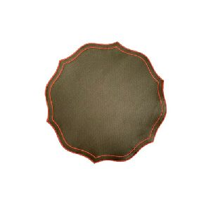 JOGO AMERICANO NYLON VERDE COM BORDADO