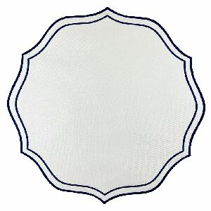 JOGO AMERICANO OFF COM BORDADO MARINHO