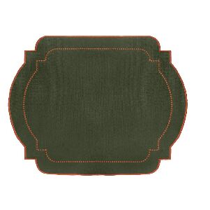 JOGO AMERICANO VERDE COM BORDADO