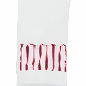 TOALHA LAVABO MANDARIM LISTRADO BRANCO/VERMELHO 30X50