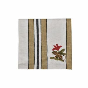 GUARDANAPO TIGRE COM FLOR VERMELHA