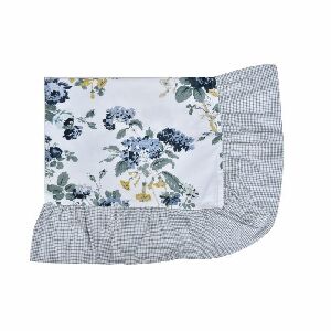 TOALHA DE MESA RETANGULAR PEONIA AZUL FUNDO OFF - ENTREPOSTO 1,75X2,60CM