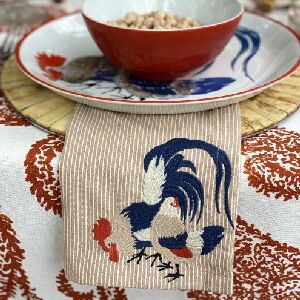 GUARDANAPO LISTRADO GALO NEPAL - ENTREPOSTO 50X50CM