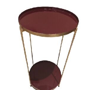 MESA EM METAL REDONDA 2 TAMPOS