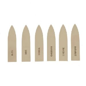 CONJUNTO DE MARCADORES DE QUEIJO EM FORMATO DE FACA COM 6 PE&Ccedil;AS