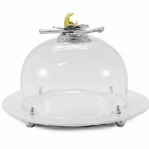 QUEIJEIRA EM VIDRO M&Eacute;DIO ORQU&Iacute;DEA 23X17CM