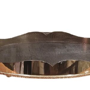 BANDEJA PEQUENA CORA&Ccedil;&Atilde;O COM FUNDO COURO MARROM (24K) - ST JAMES