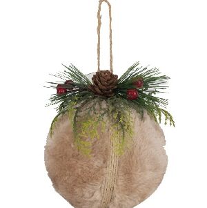 BOLA PELUCIA C/ARRANJO 8cm