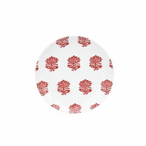 PRATO DE SOBREMESA CARIMBO VERMELHO