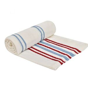 MANTA MAIA LISTAS AZUL COM VERMELHO