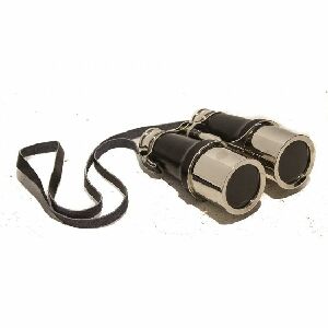 BINOCULO DE METAL E COURO