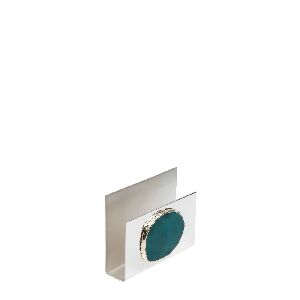PORTA GUARDANAPO EM PRATA AGATA VERDE