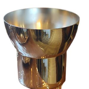 CACHEPOT CONTOUR DIAM.19CM ALT.23CM (NIQUEL)