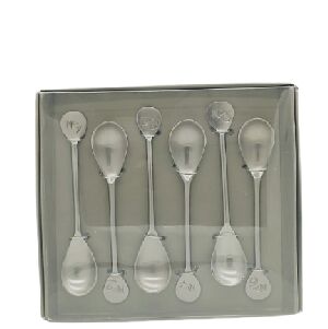 CONJ C/ 6 COLHERES ESTAMPADAS