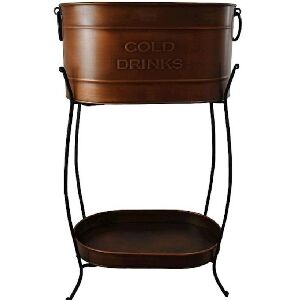 CHAMPANHEIRA COBRE EM METAL COM BANDEJA