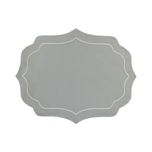 CJ 2 JOGOS AMERICANO ALGOD&Atilde;O BORDADO CINZA/BRANCO 37X47CM