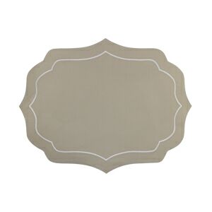 CJ 6 JOGOS AMERICANO ALGODAO BORDADO BEGE/BRANCO