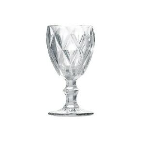 Taca De Vidro Losangos Incolor Conjunto 6 Pecas