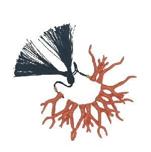 CJ 6 ANEIS DE GUARDANAPO CORAL TASSEL VERMELHO 15X8CM