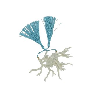 CJ 6 ANEIS DE GUARDANAPO CORAL TASSEL AZUL 15X8CM