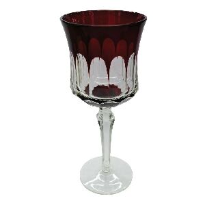 CJ. DE TACAS PARA AGUA EM VIDRO CRISTALINO COM LAPIDACAO